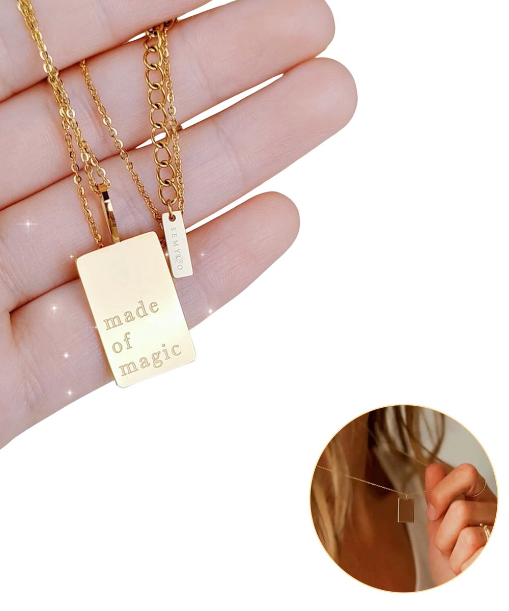 Semyco® Ketting Dames Goudkleurig - Halsketting met Hanger Doublé 18 Karaat Goud - Cadeau Voor Vrouw - Valentijn Cadeautje Voor Haar - Solara