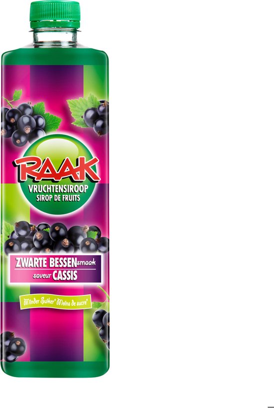 Raak - Vruchtensiroop - Zwarte Bessen - 6x 75 cl - Voordeelverpakking
