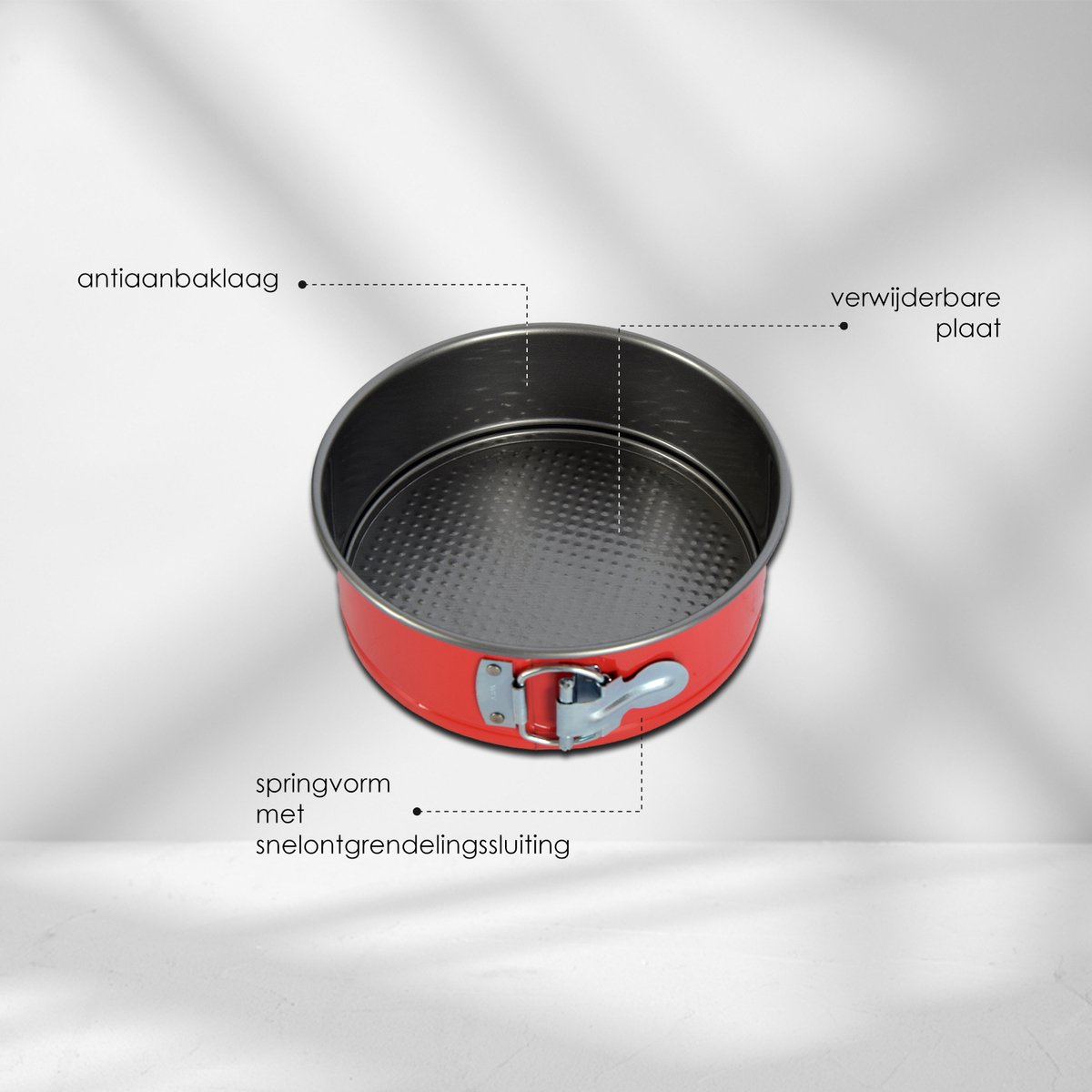 Rode & Zilveren Springvorm 18.5 cm | PFAS Vrij Metaal, Rond | Ideaal voor Taarten en Cakes | Must-have in Bakspullen en Koken & Tafelen – foto 8