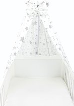 Baby Hemeltje Bedhemel met Strik, Grijs/Melkweg, ca. 160x240 cm