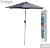 Sunnydays - Tuinparasol met Beschermhoes - Kantelbare Parasol - Diameter 200cm - Antraciet