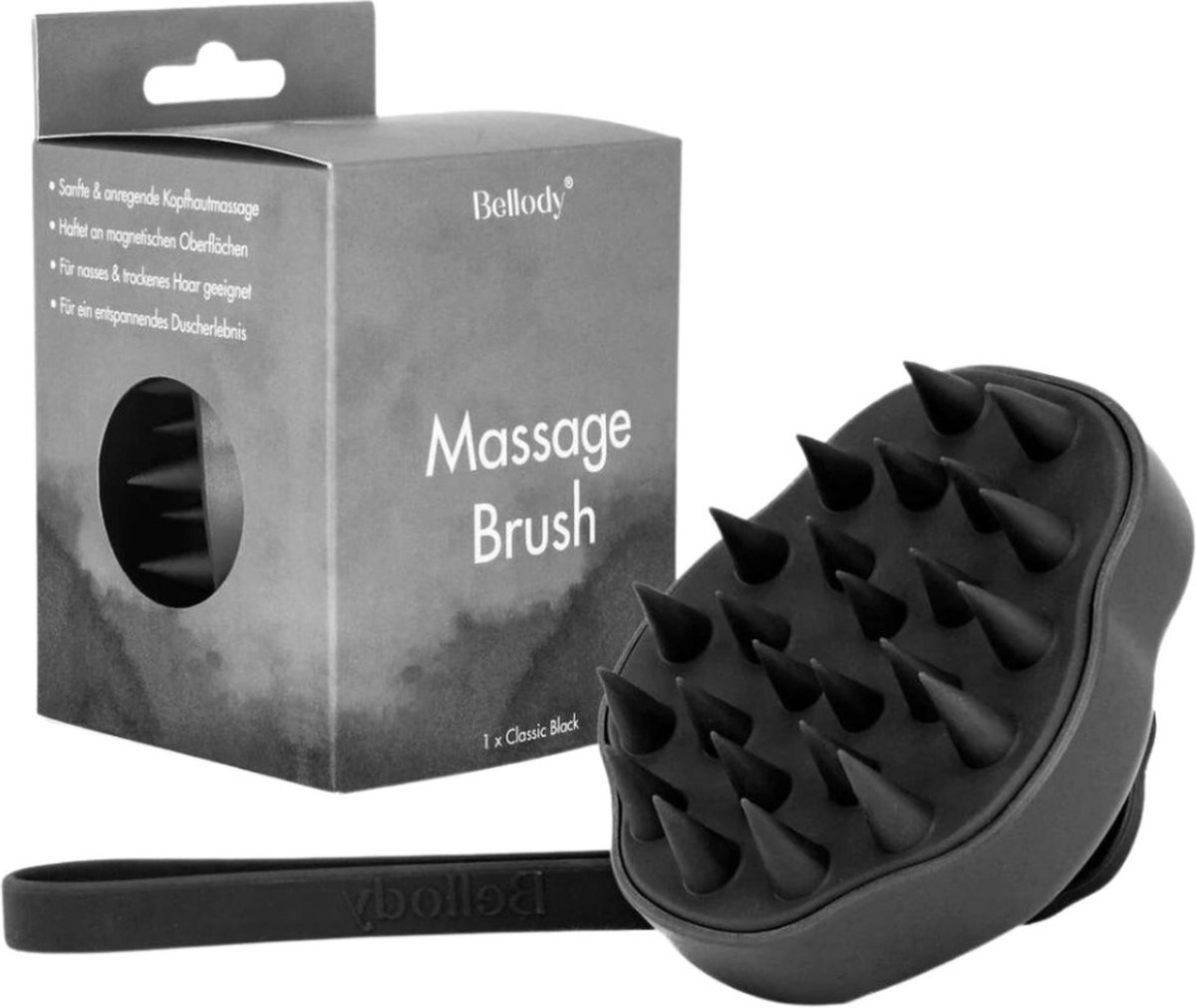 Bellody - Hoofdhuid Massageborstel - Classic Black