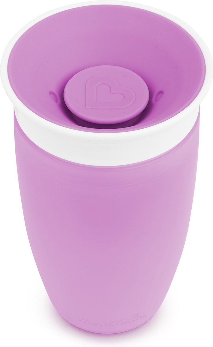 Goedkoopste Munchkin Miracle Anti-Lek 360° Drinkbeker - Sippy Cup - Oefenbeker voor Baby en Kind - 296ml - Paars