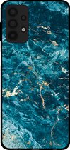 Smartphonica Telefoonhoesje voor Samsung Galaxy A32 5G met marmer opdruk - TPU backcover case marble design - Blauw / Back Cover geschikt voor Samsung Galaxy A32 5G