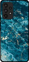 Smartphonica Telefoonhoesje voor Samsung Galaxy A53 5G met marmer opdruk - TPU backcover case marble design - Blauw / Back Cover geschikt voor Samsung Galaxy A53 5G