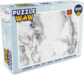 Puzzel Marmer - Steen - Wit - Grijs - Zwart - Marmerlook - Legpuzzel - Puzzel 500 stukjes