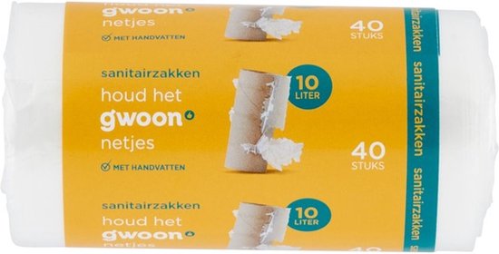 G'woon - Sanitairzakken - pak 20x 40 stuks 10 liter - Voordeelverpakking