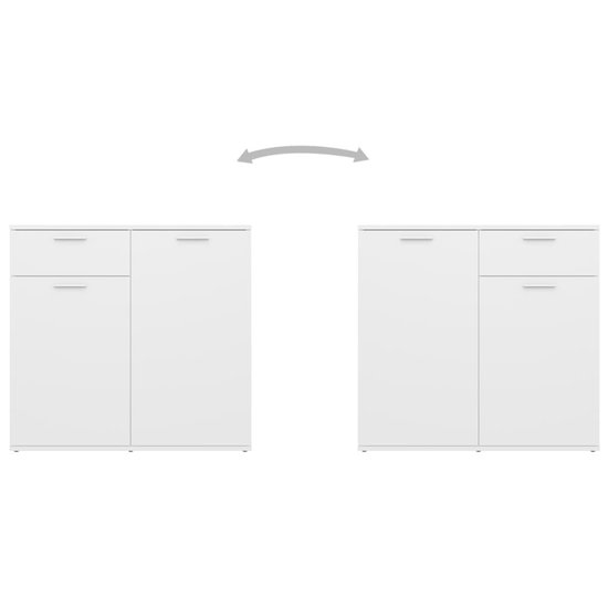 Buffet vidaXL 80 x 36 x 75 cm Bois traité Blanc brillant
