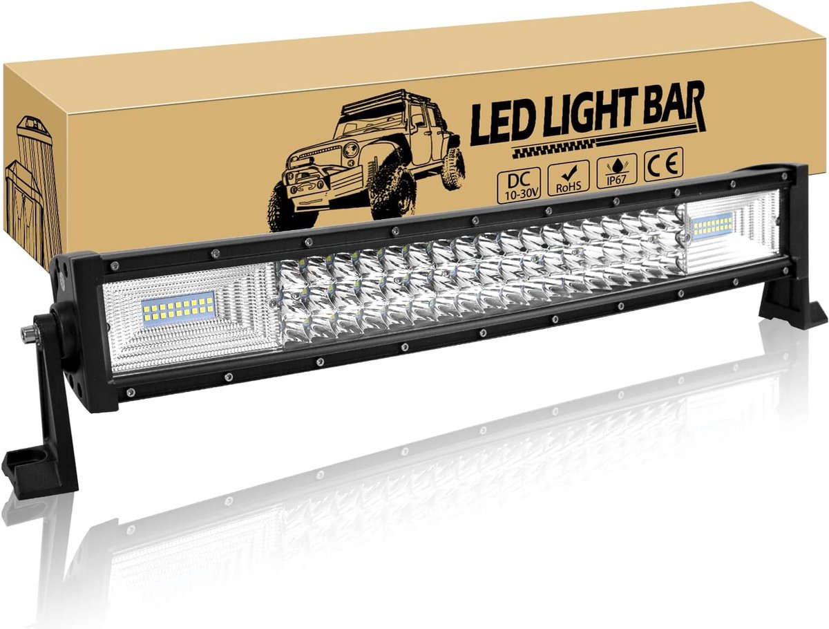 Willpower Barre lumineuse LED incurvée 56 cm 270 W 12 V Barre lumineuse de  travail