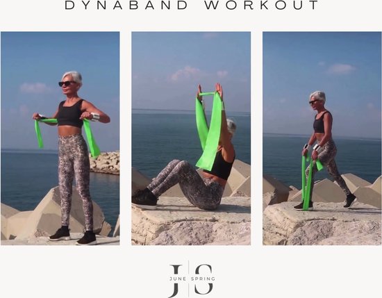 Kleur Blauw - June Spring - PowerFlex Band - Weerstandsband - Stretchband - Oefenband - Fysio/Yoga/Pilates oefeningen- 150 cm lang - 15cm breed