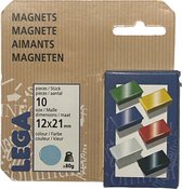 Lega Magneten 12x21mm blauw - 10 x 10 stuks