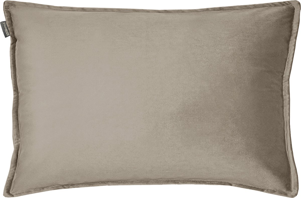 HOOMstyle Kiki Kussen - Sierkussen Rechthoek - Fluweel - 40x60cm - Taupe