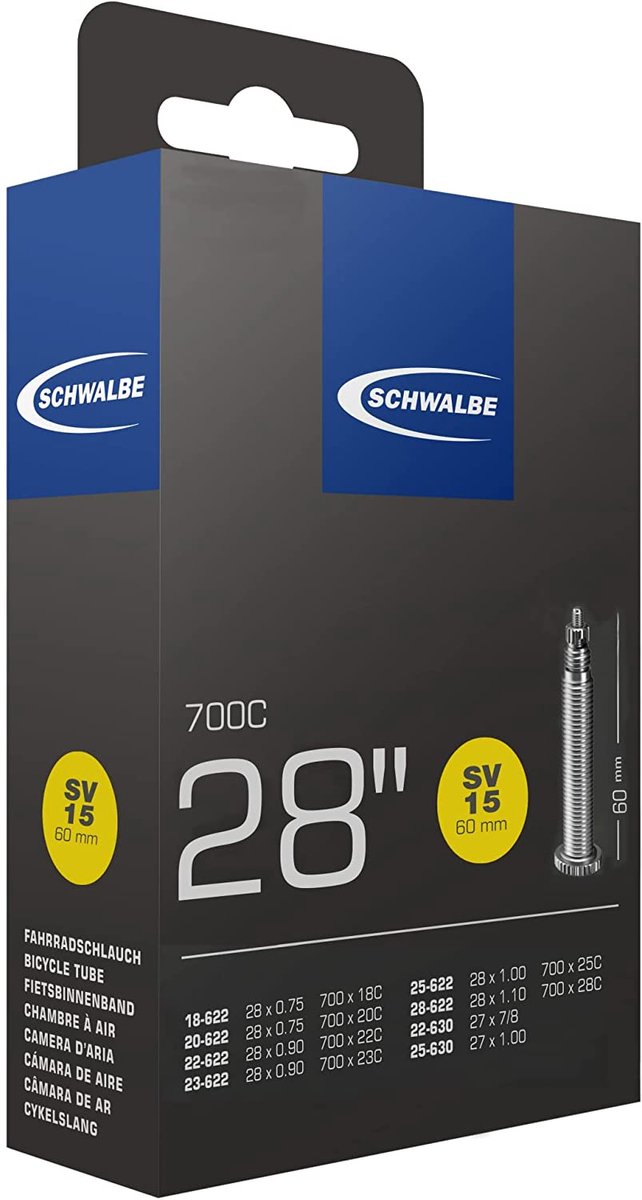 Schwalbe SV15 - Binnenband Fiets - Frans Ventiel - 60 mm - 28 x 3/4 - 7/8 - 1 - 11/16 van Schwalbe — afbeelding 5