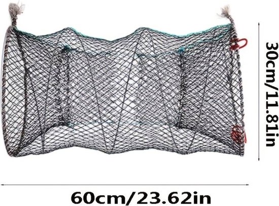Rivierkreeft fuik - opvouwbaar - RVS - 60x 30cm - voor krabben van Merkloos — afbeelding 5