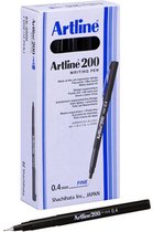 ARTLINE 200 Fineliner - Doos van 12 stuks - Pen - 0,4mm Lijndikte - Zwart