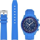 MoonSwatch - Omega - Swatch - Rolex - SEIKO - Speedmaster - Rubberen horlogeband met perfecte pasvorm - 20mm - Blauw