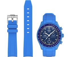 MoonSwatch - Omega - Swatch Mission on Earth - Rolex - SEIKO - Speedmaster - Rubberen horlogeband met perfecte pasvorm - 20mm - Blauw
