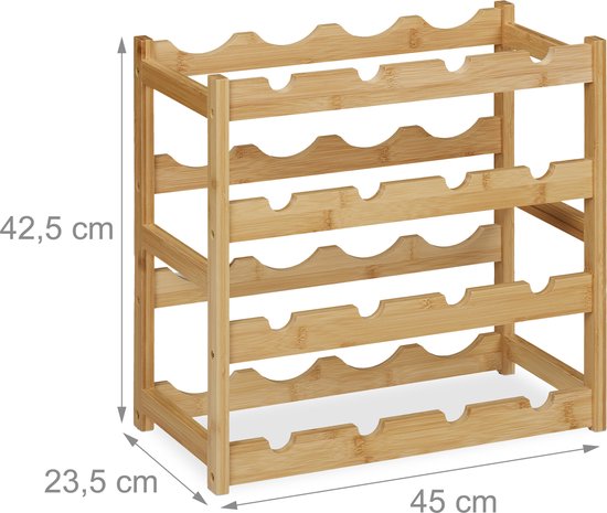 Houten wijnrek voor 16 flessen - De Hebberij