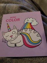 Mini kleurboekje - kat poes / unicorn