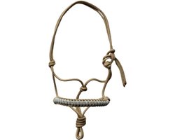 Touwhalster ‘zigzag’ Beige-Grijs maat Pony | beige, licht, grijs, halster, touwproducten, paard