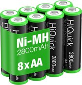 Bol.com HiQuick Oplaadbare AA Batterijen 2800 mAh 1.2V - Duurzame Ni-MH AA Batterijen aanbieding