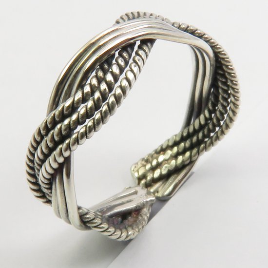 Natuursieraad - 925 sterling zilver vingertop ring verstelbaar - boho sieraden - handgemaakt - Terra Edela