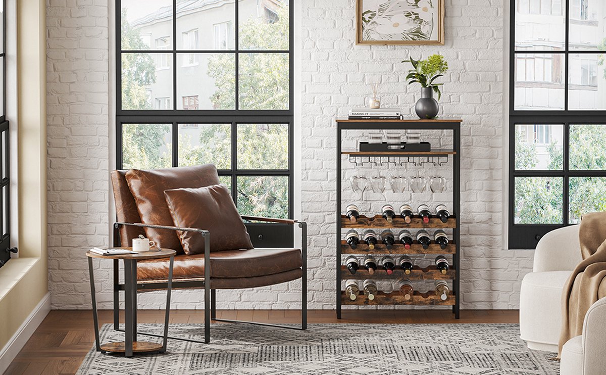 Invicta Interior Design wijnvat BODEGA WIT 65cm witgoud grenen flessenrek 14 flessen - 43563