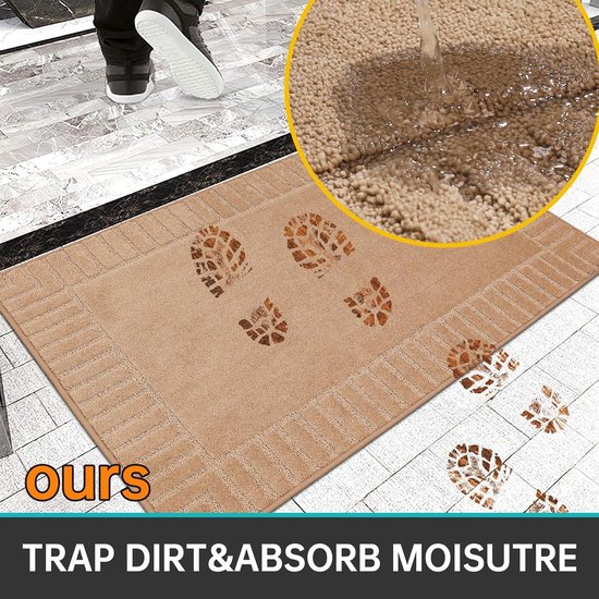 BEQHAUSE Deurmat voor buiten, antislip, voor binnen en buiten