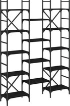 vidaXL - Boekenkast - 127,5x28,5x172,5 - cm - bewerkt - hout - zwart