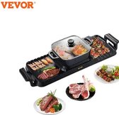 Bol.com Vevor - 3 in 1 Hotpot Pan - Hotpot Elektrisch - Elektrische BBQ - Chinese Fondue - Gourmetstel - 2400W - Zwart aanbieding