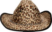 Atosa Carnaval verkleed Cowboy hoed Leopard - lichtbruin - volwassenen - Luipaard print
