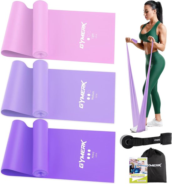 Fitnessbanden, weerstandsbanden, set van 6, weerstandsbanden met deuranker, draagtas. Weerstandsbanden voor pilates