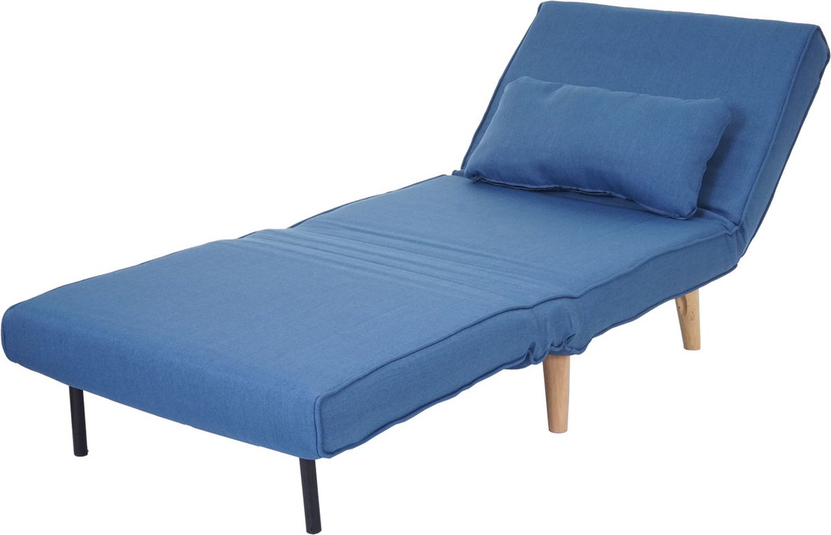 Cosmo Casa Schlafsessel - Slaapbank Functiestoel Vouwstoel Relaxstoel Jeugdstoel Stoel - Stof/Textiel - Blauw