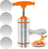 Pastamachine van roestvrij staal, pastamachine met 4 vormen, voor creatieve spaghetti in de keuken
