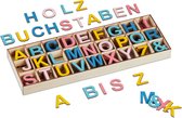Relaxdays houten letters - 3 cm - gekleurd - 324-delige set - knutselen - alfabet letter