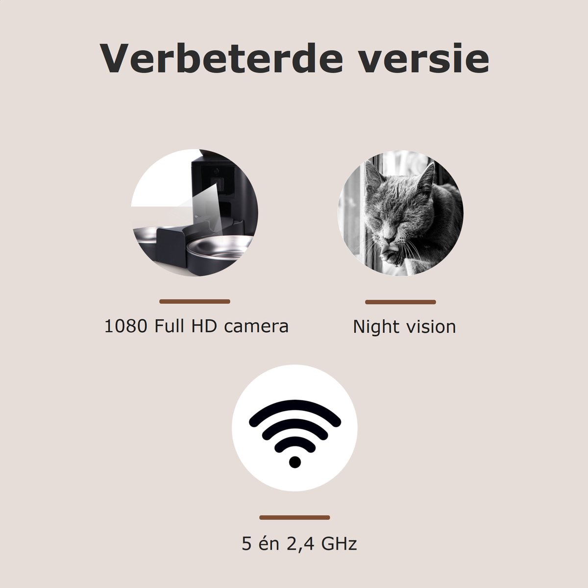 Pets Pride Automatische voerbak kat en hond - Voerautomaat - Dubbele voederbak met Full HD camera - Motion detection - Zwart - 5 GHz thumbnail 3