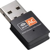 LuTech® USB Wifi Adapter - 600Mbps - 2.4GHz & 5GHz - WiFi Antenne Dual Band - 802.11b/n/g/ac - Mini Draadloze Netwerkkaart Ontvanger - Computer
