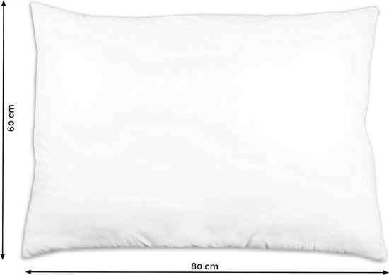 Comfort 100 Hoofdkussen, Ökotex, Wasbaar Tot 60 Graden Made In Eu 80 X 80 Cm Wit