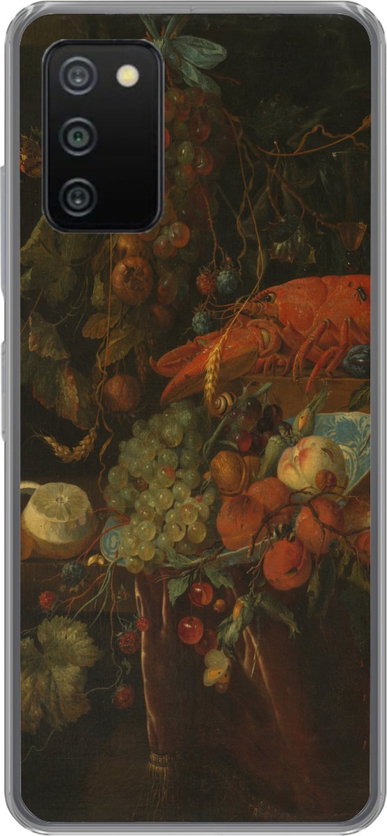 Telefoonhoesje Geschikt voor Samsung Galaxy A03s hoesje - Stilleven met vruchten en een kreeft - Schilderij van Jan Davidsz. de Heem - Siliconen Telefoonhoesje Telefoonhoesje