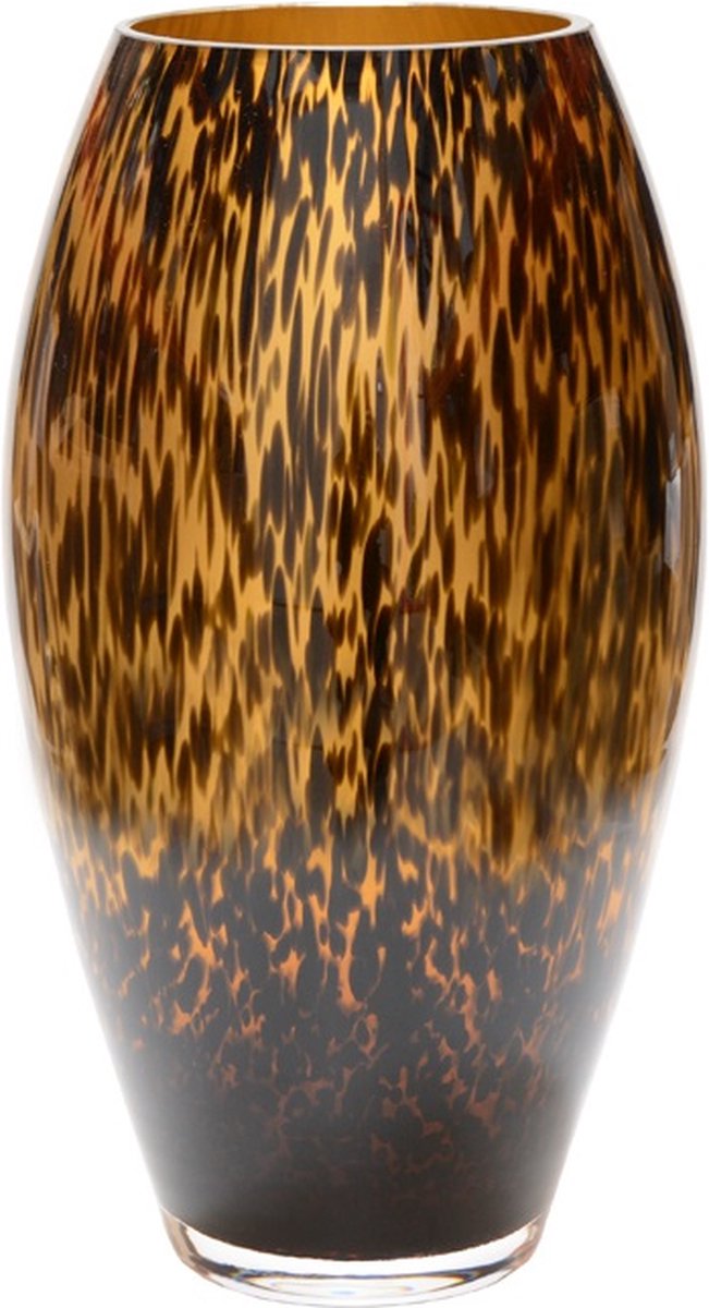 Vase The World Vaas Ubangi | Bruin | old gold | cheetah Ø17 x H30 cm