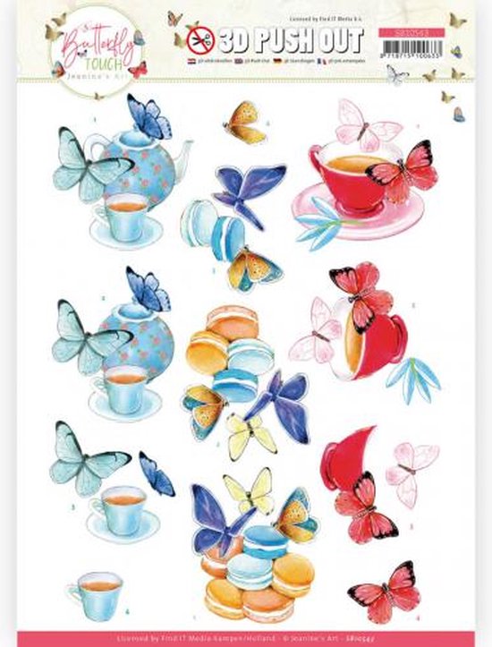 3D Push Out - Jeanine's Art - Butterfly Touch - Blue Butterfly