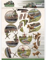 3D Cutting Sheet - Amy Design - Vintage Transport - Boat 10 stuks