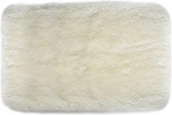 Spirella badkamer vloer kleedje/badmat tapijt - Supersoft - hoogpolig luxe uitvoering - wit - 40 x 60 cm - Microfiber - Anti slip - Sneldrogend