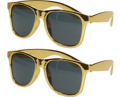 Guirca Carnaval/verkleed party bril - 2x - goud - volwassenen - Glitter and Glamour thema