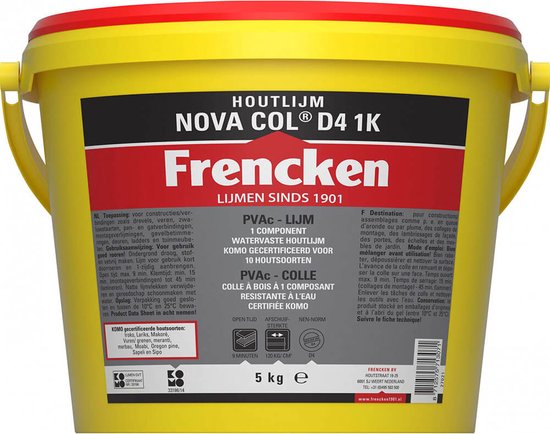 Frencken Houtlijm Nova Col D4 1K Emmer 5kg