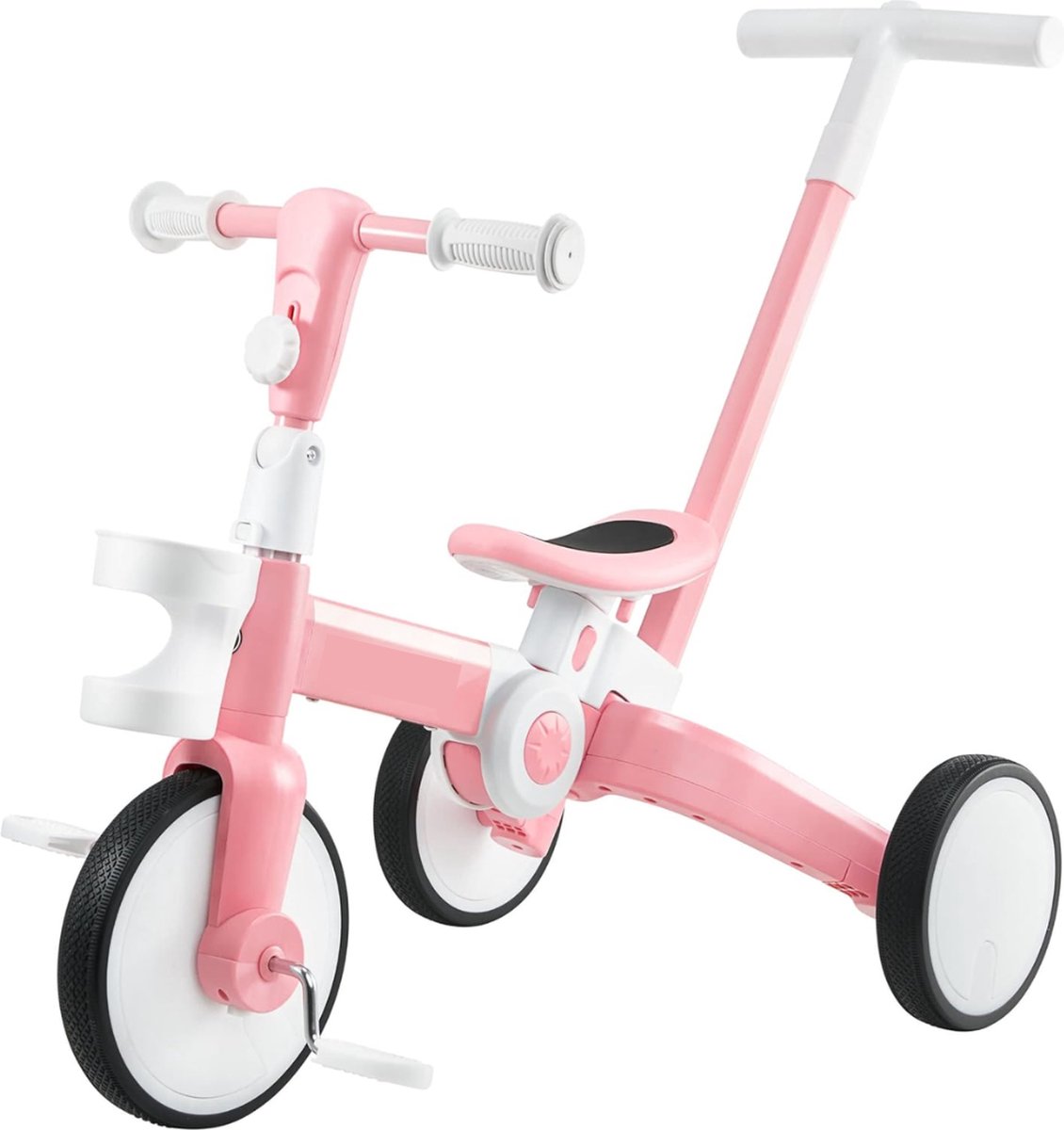 VITONIS 5-in-1 kinderdriewieler voor 18 maanden tot 5 jaar, loopfiets met knipperende wielen, driewieler met duwstang, rugleuning en veiligheidsgordel, cadeau voor jongens en meisjes, blauw VITONIS 5-in-1 kinderdriewieler voor 18 maanden tot 5 jaar, loopfiets met knipperende wielen, driewieler met duwstang, rugleuning en veiligheidsgordel, cadeau voor jongens en meisjes, blauw
