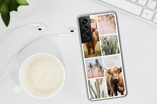 Coque Samsung Galaxy S22 Plus - Scottish Highlander - Succulent - Pastel - Coque de téléphone en Siliconen