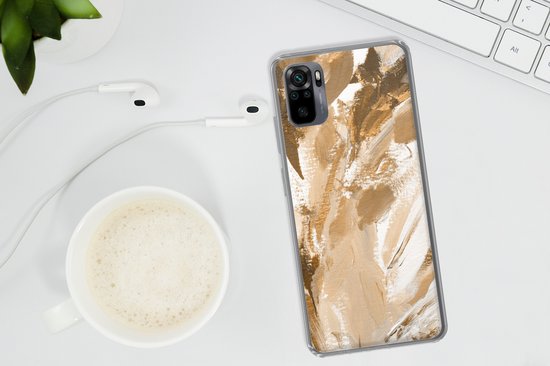Coque Xiaomi Redmi Note 10 Pro - Peinture - Or - Beige - Coque de téléphone en Siliconen