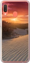 Geschikt voor Samsung Galaxy A20e hoesje - Zonsondergang bij het Nederlandse strand - Siliconen Telefoonhoesje