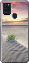 Geschikt voor Samsung Galaxy A21s hoesje - Zonsondergang in een landschap in Nederland - Siliconen Telefoonhoesje